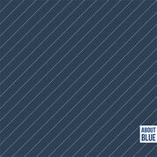 Blauwe french terry met dunne diagonale strepen "Morning Paper" van  "About Blue Fabrics"